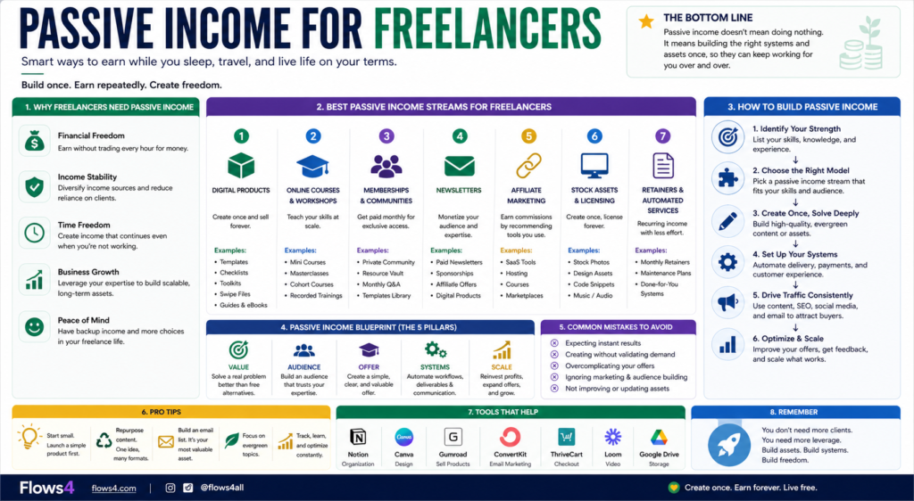 Passive income for freelancers infographic